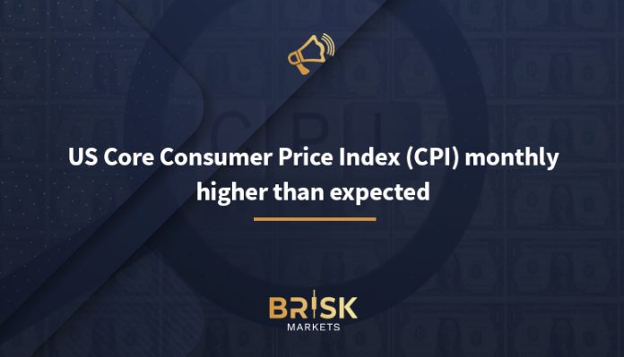 US Core Consumer Price Index (CPI) monthly higher than expected Brisk